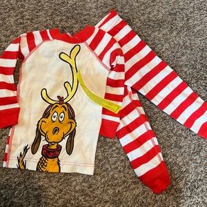 NWT Hanna Andersson Kids Dr. Seuss Grinch Long John Pajama Red Set 2T